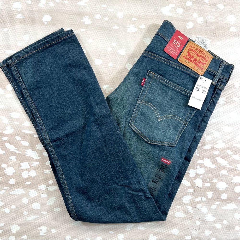 NWT Levi's Jeans 513 Men's Blue Slim Straight 33 x 30